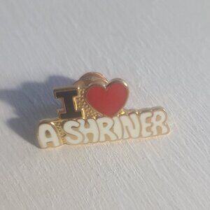 I 💗 Love Heart A Shriner Vintage 1970's Lapel Pin Brooch